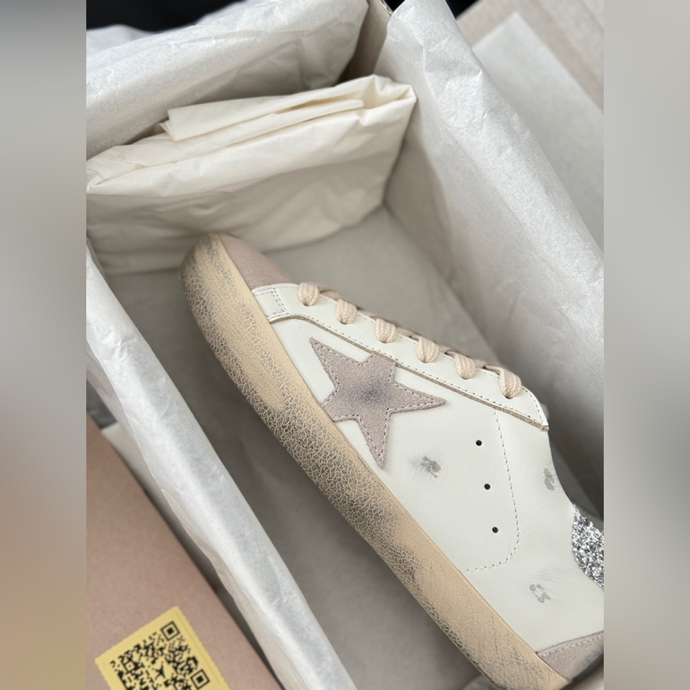 Golden Goose White and Silver Women's Sneakers - Picture 2 of 8